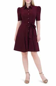 Eliza J Puff Sleeve Shirtdress