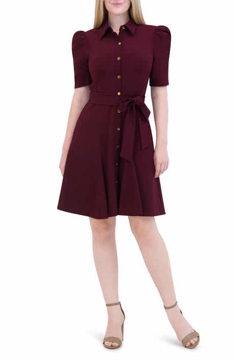 Eliza J Puff Sleeve Shirtdress