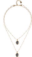 UNODE50 Double Necklace In 18K Gold And Small Faceted Crystals
