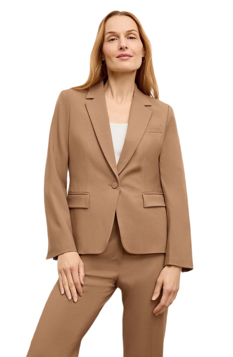 M.M.LaFleur Yasmine Italian Wool Twill Blazer, Main, color, Saddle