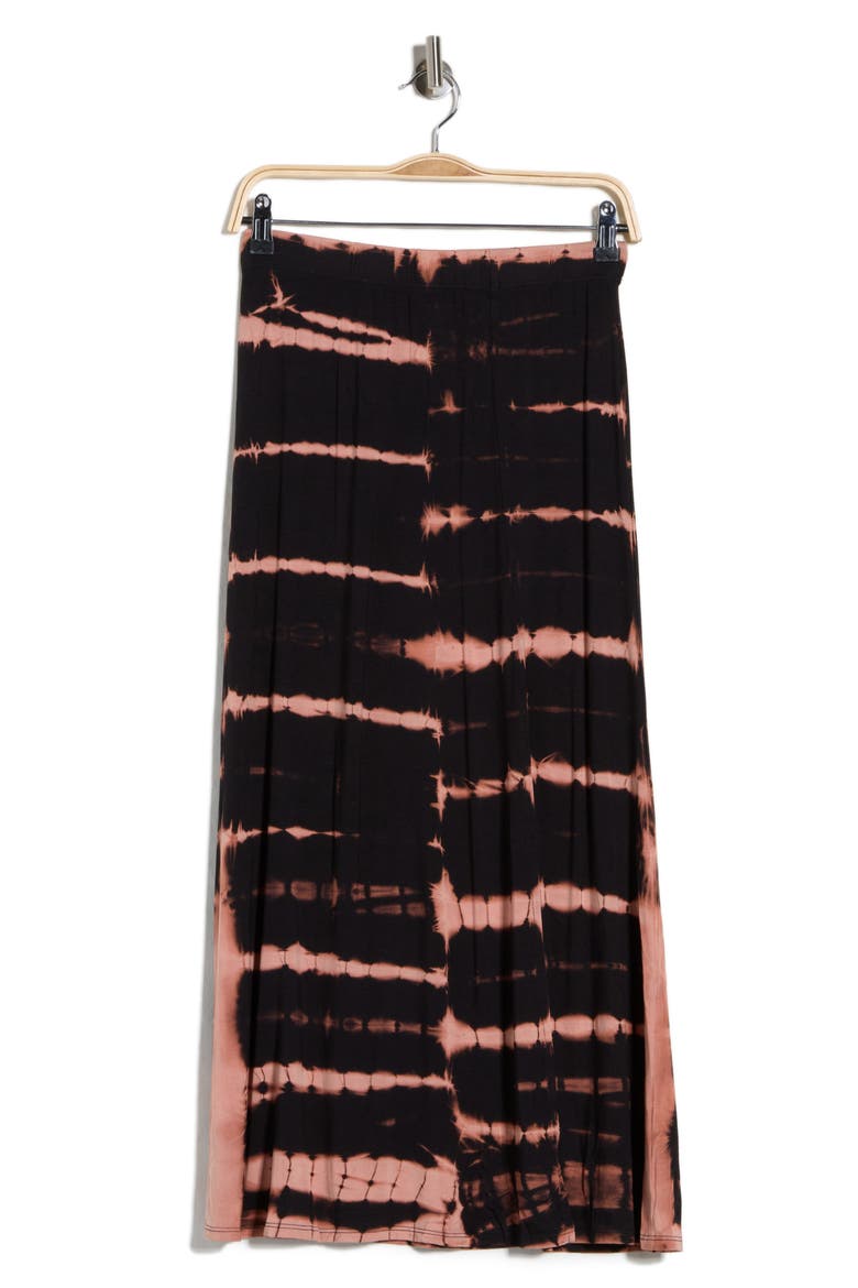 Slit Maxi Skirt, Alternate, color, BLACK TIE DYE 1