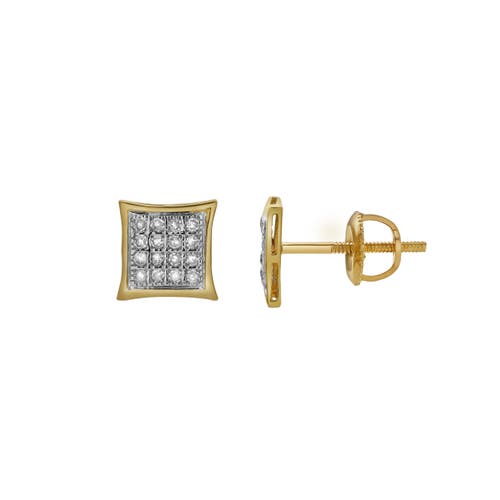 Luvmyjewelry Desperto 10k Yellow Gold Diamond Unisex Earrings In 10k Yellow Gold