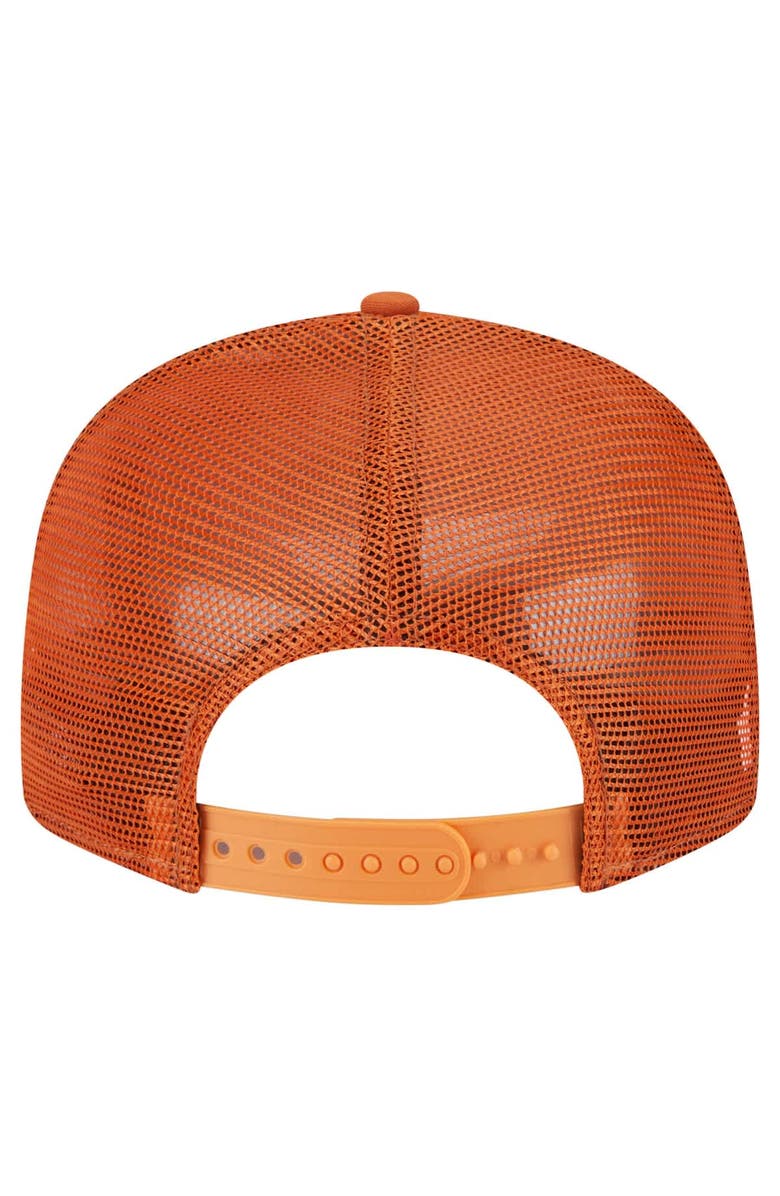 New Era Men's New Era Orange Texas Longhorns Split Panel 9FIFTY Snapback Trucker Hat, Alternate, color, 