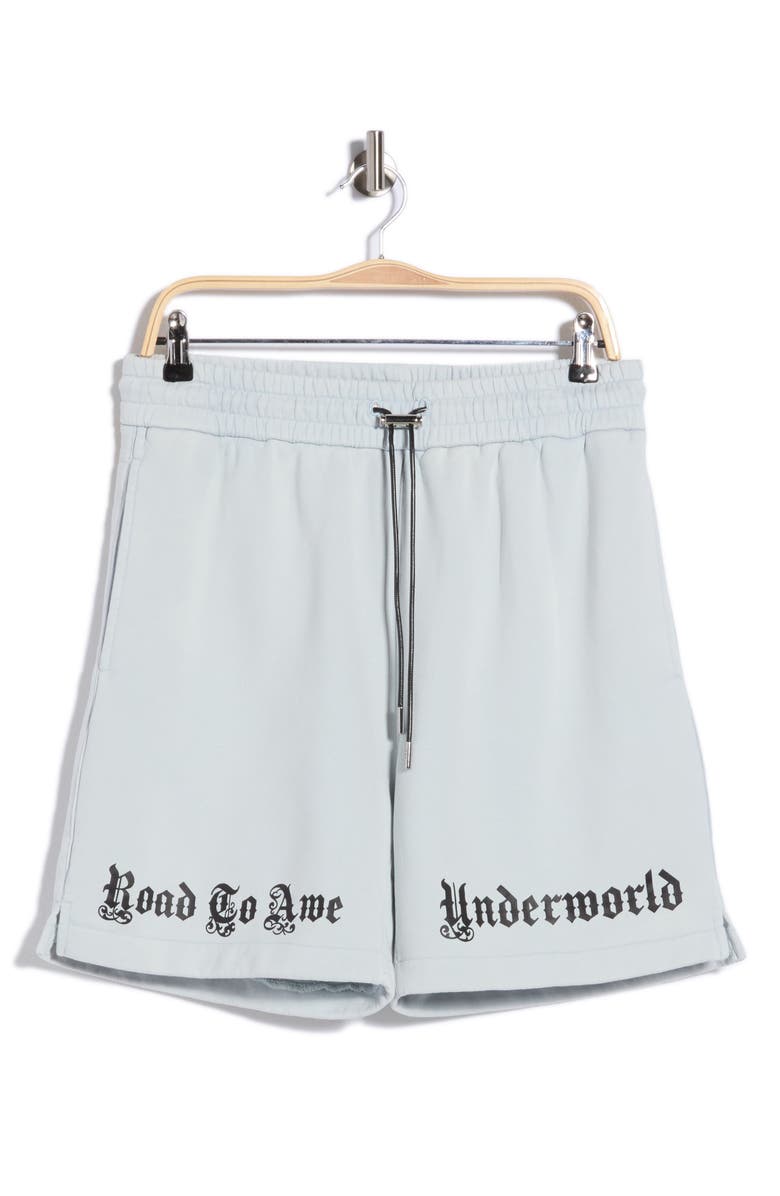 RtA Clyde Drawstring Shorts, Main, color, Spirit Blue Underworld