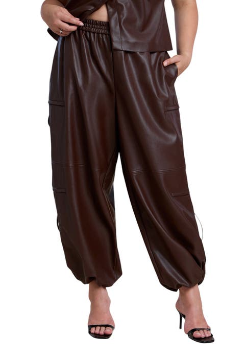 Faux Leather Zipper Detail Jogger Pant