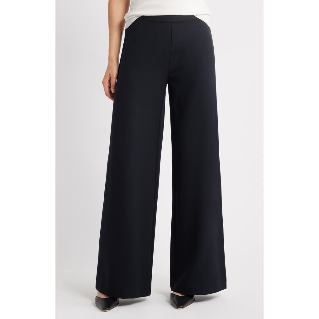 Caslonr Caslon(r) High Waist Wide Leg Ponte Pants In Black