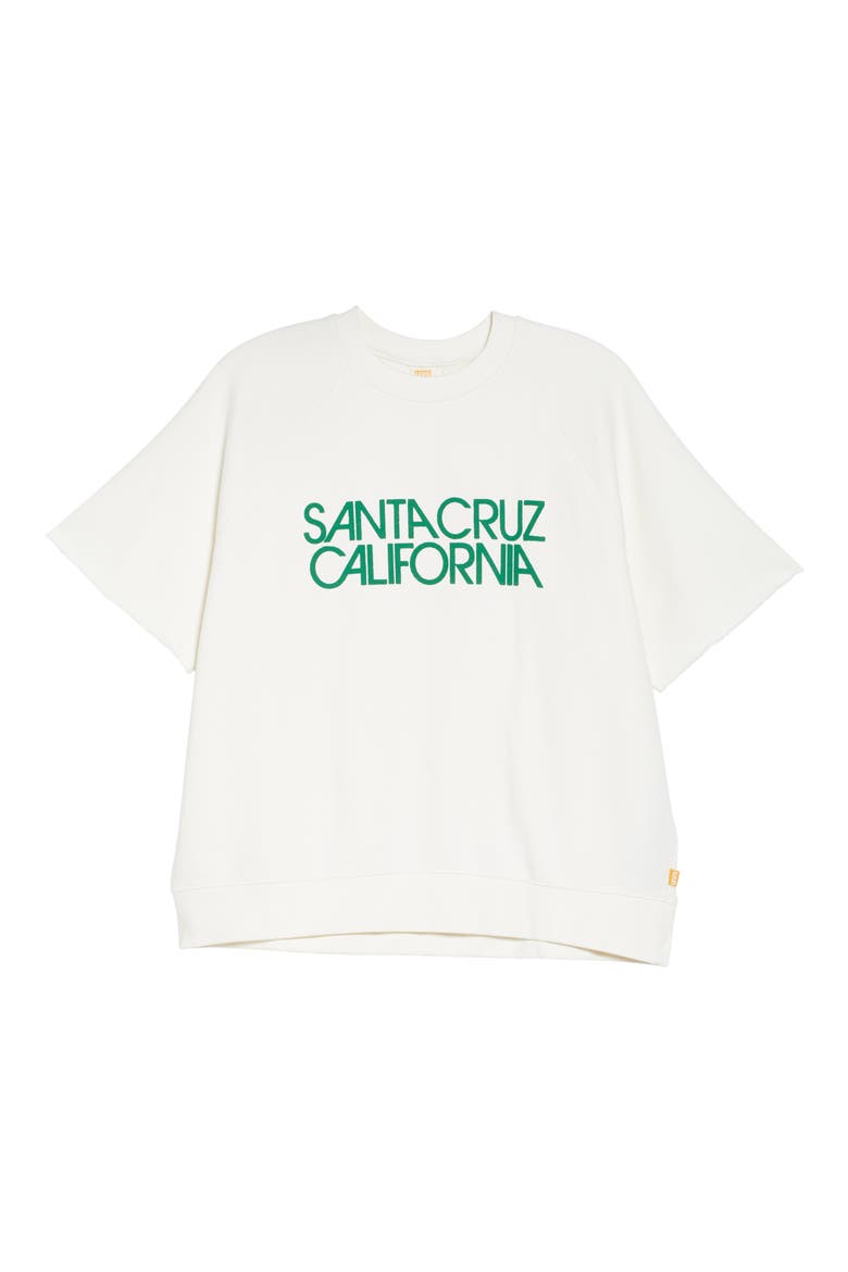 Gold Tab™ Short Sleeve Cotton Blend Fleece Graphic Sweatshirt, Alternate, color, SANTA CRUZ EGRET
