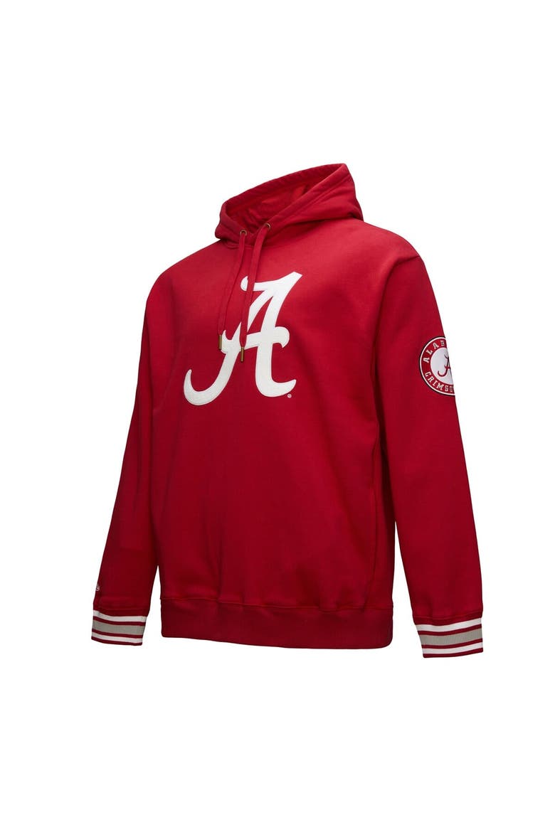 Men's Mitchell & Ness Crimson Alabama Crimson Tide Chainstich Fleece Pullover Hoodie, Alternate, color, Crimson