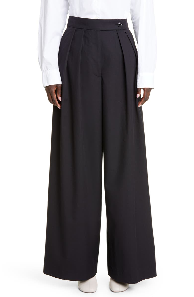 Dries Van Noten Pamplona Cotton Blend Wide Leg Pants, Main, color, 