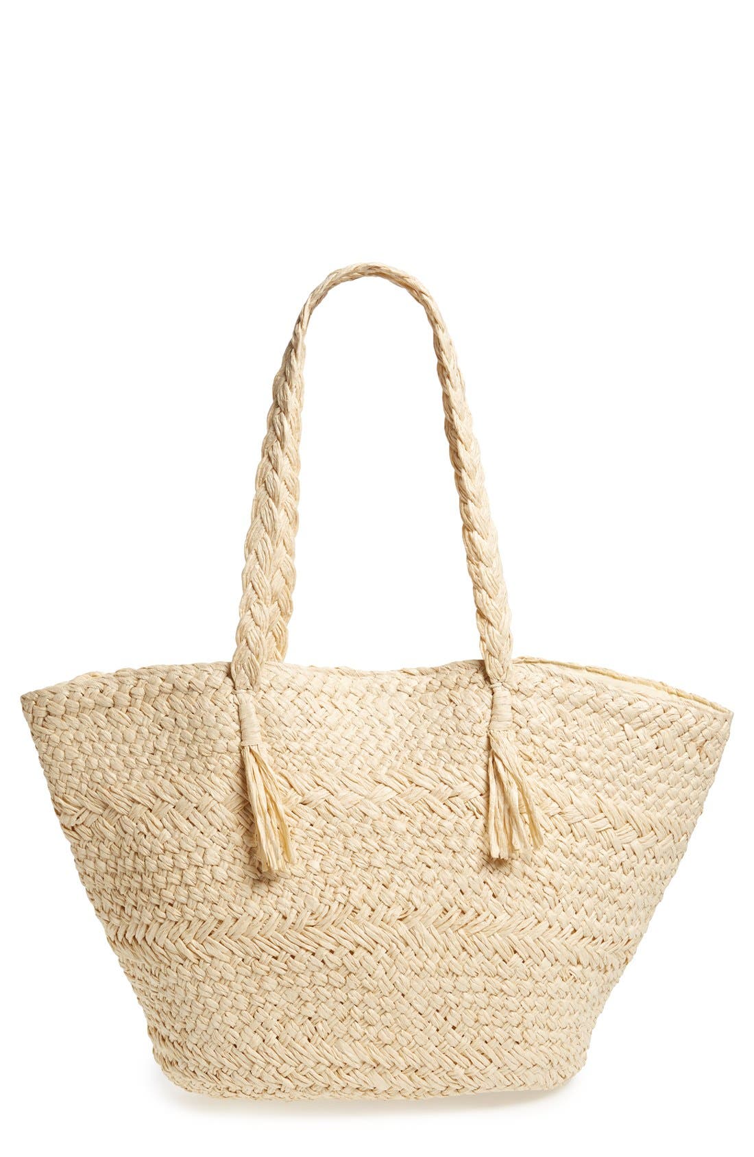 Woven Straw Tote, Main, color, NATURAL