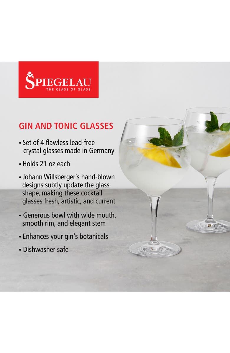SPIEGELAU Gin & Tonic Glass Set of 4, Alternate, color, Clear