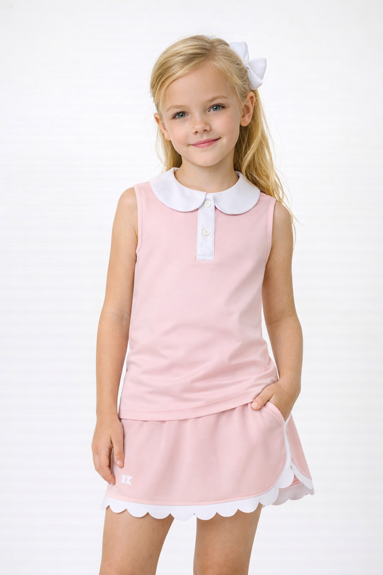 Girls Scalloped Skort, Alternate, color, Pink