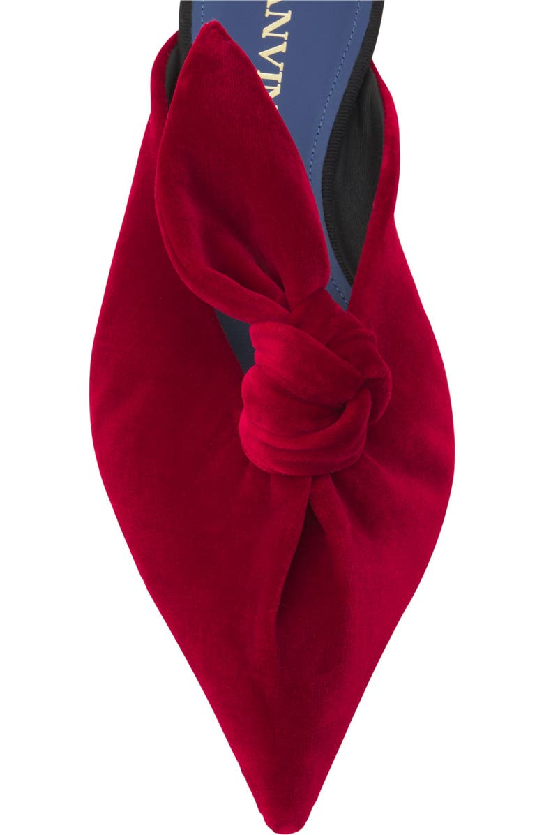 Lanvin Midnight Step Velvet Bow Mule, Alternate, color, Red