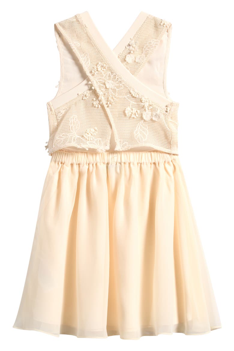 Kids' Gianna Floral Embroidered Dress, Alternate, color, NEUTRAL