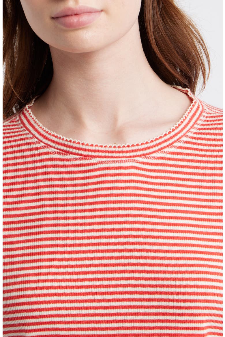 The Little Stripe Cotton Blend T-Shirt, Alternate, color, PIMENTO STRIPE