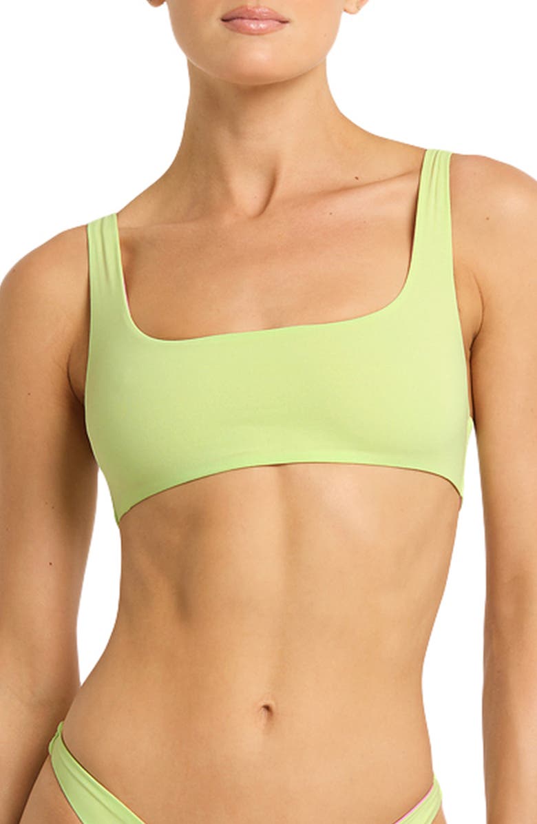 bond-eye Quinn Reversible Crop Bikini Top, Alternate, color, Lime/ Orchid