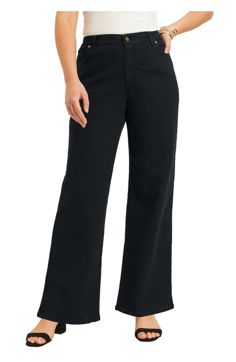 June + Vie June Fit Wide-Leg Jeans, Main, color, Black