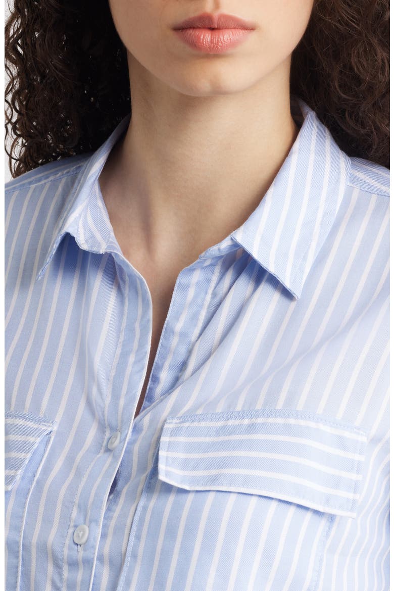 Fallon Crop Button-Up Shirt, Alternate, color, WHISPER LILAC