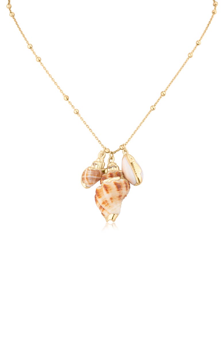 Sea Life Charm Necklace (Nordstrom Exclusive), Main, color, WHITE/ GOLD