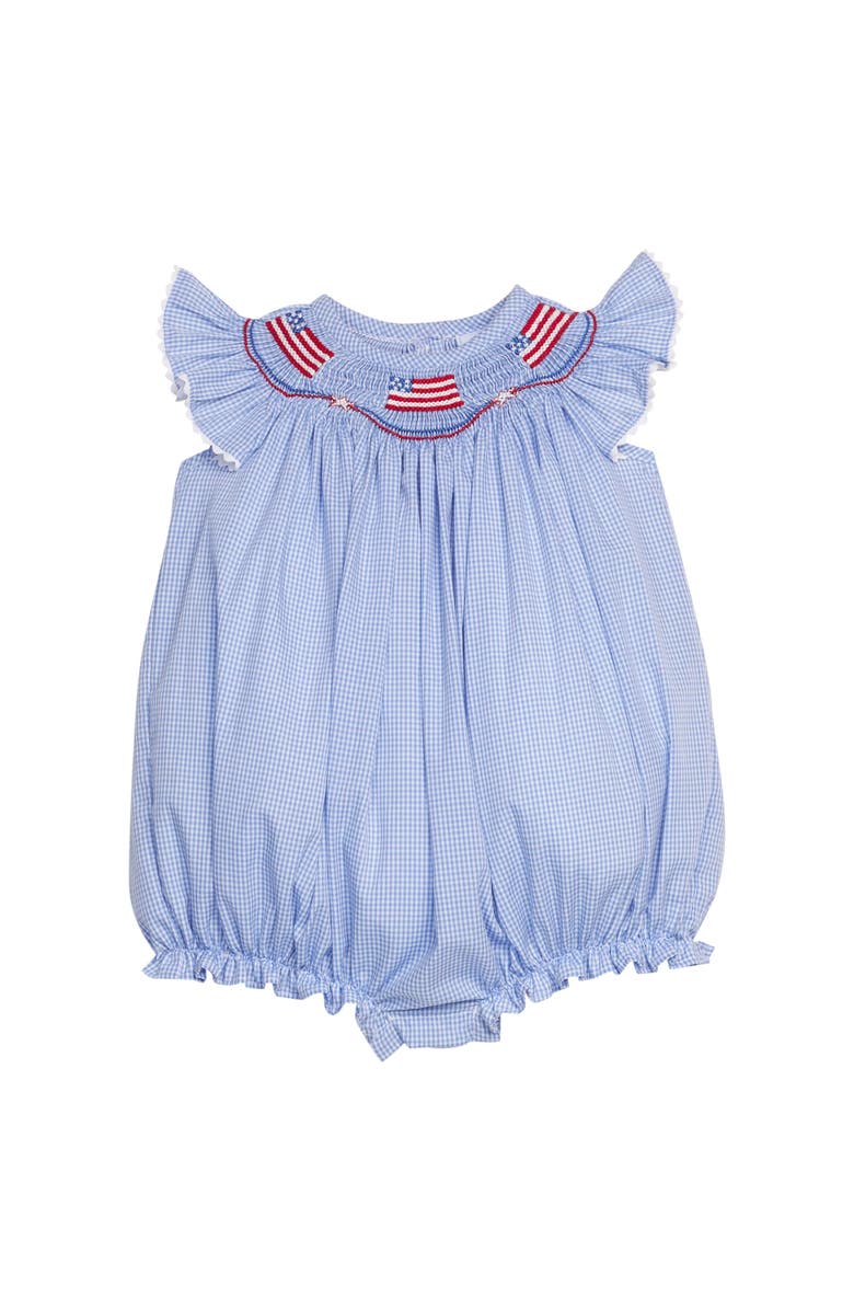 Little English Woven Smocked Bishop Bubble, Main, color, Flags