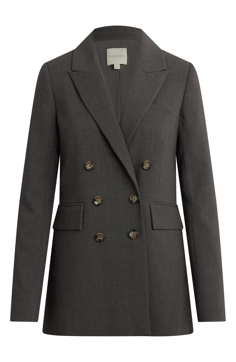 Favorite Daughter The Phoebe Double Breasted Blazer, Alternate, color, Grey Suiting