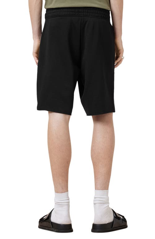 Allsaints Helix Straight Fit Cotton Blend Sweat Shorts In Jet Black