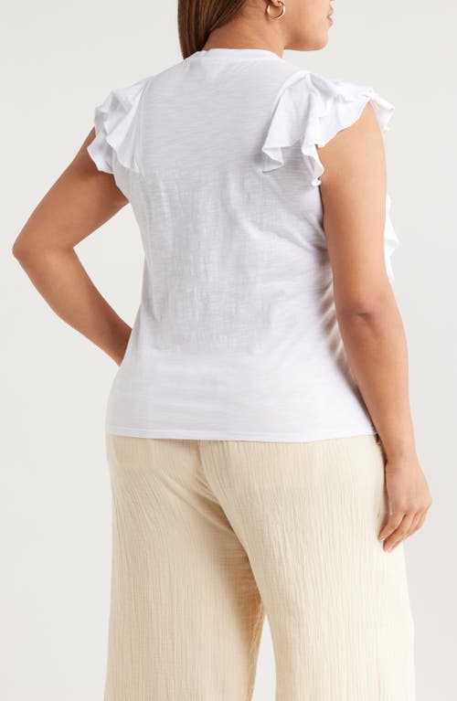 Caslonr Caslon(r) Cascade Ruffle Cotton Blend Top