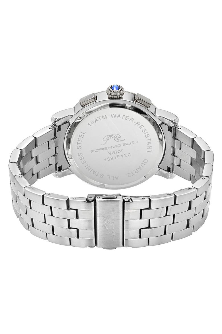 Valor Bracelet Strap Multifunction Watch, 44mm, Alternate, color, SILVER GREEN