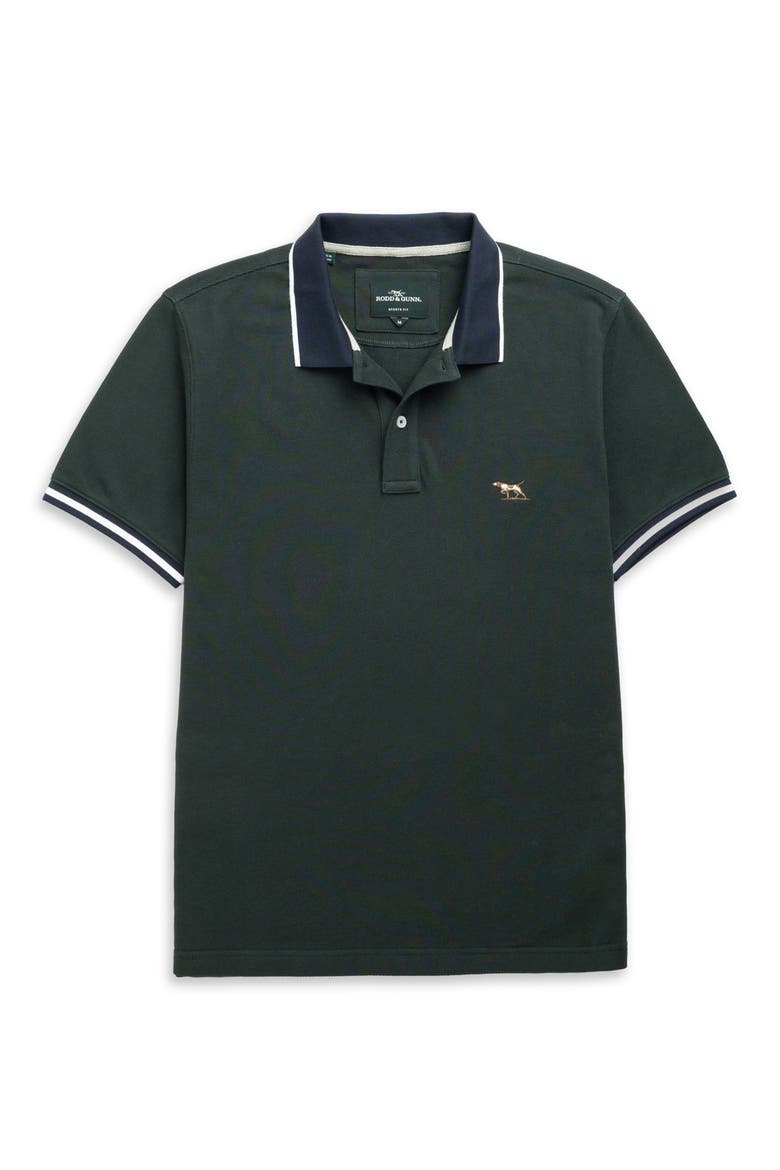 New Lynn Sports Fit Tipped Cotton Piqué Polo, Alternate, color, FOREST