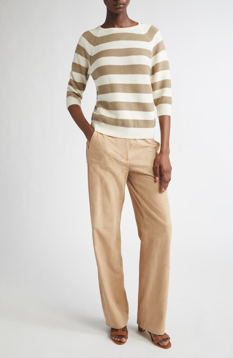 Max Mara Sante Stripe Cotton Sweater, Alternate, color,