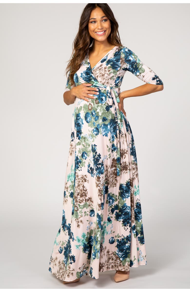 PinkBlush Floral Sash Tie Dress, Main, color, Light Pink