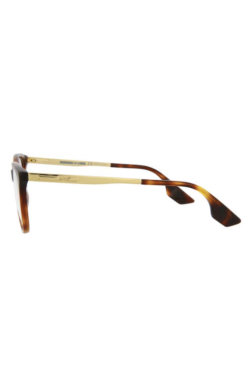 Alexander Mcqueen Mcqueen 54mm Core Square Optical Glasses In Avana Gold Transparent