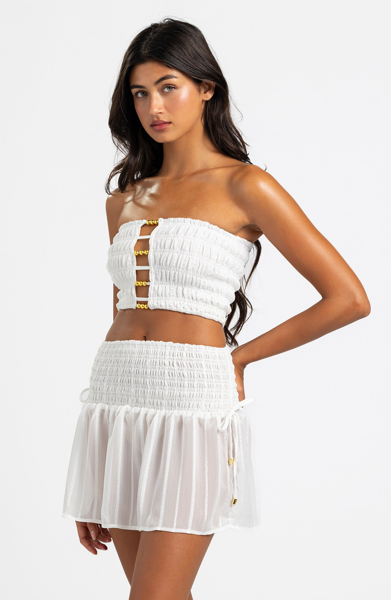 Beach Bunny Swimwear Remi Tube Top, Alternate, color, White