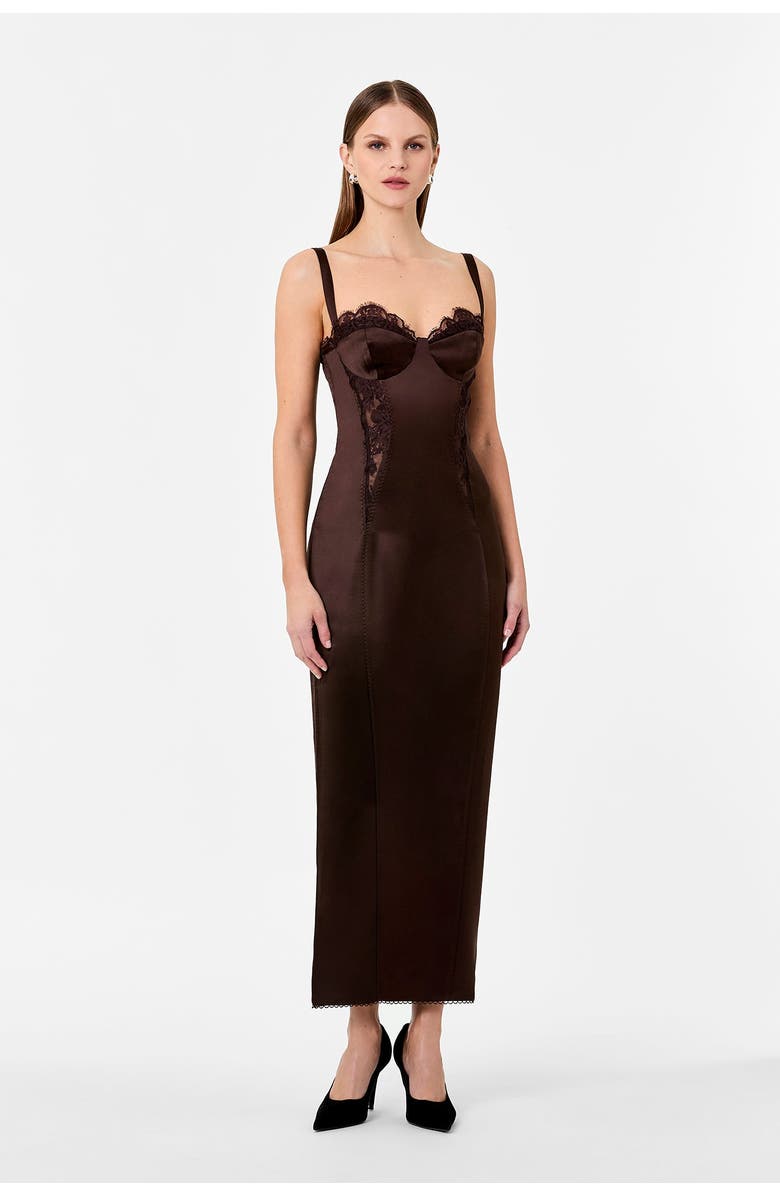NICHOLAS Dominique Dress, Alternate, color, Espresso