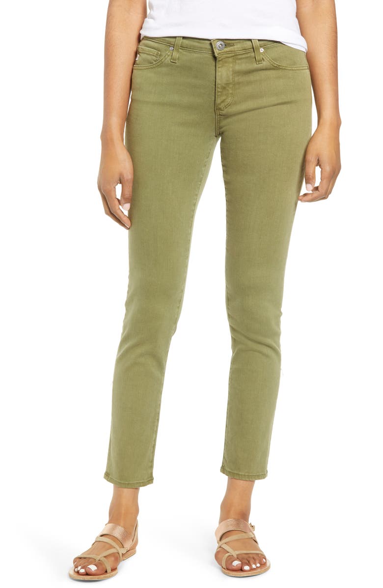 AG The Prima Ankle Cigarette Jeans, Main, color, Sulfur Olivewoo
