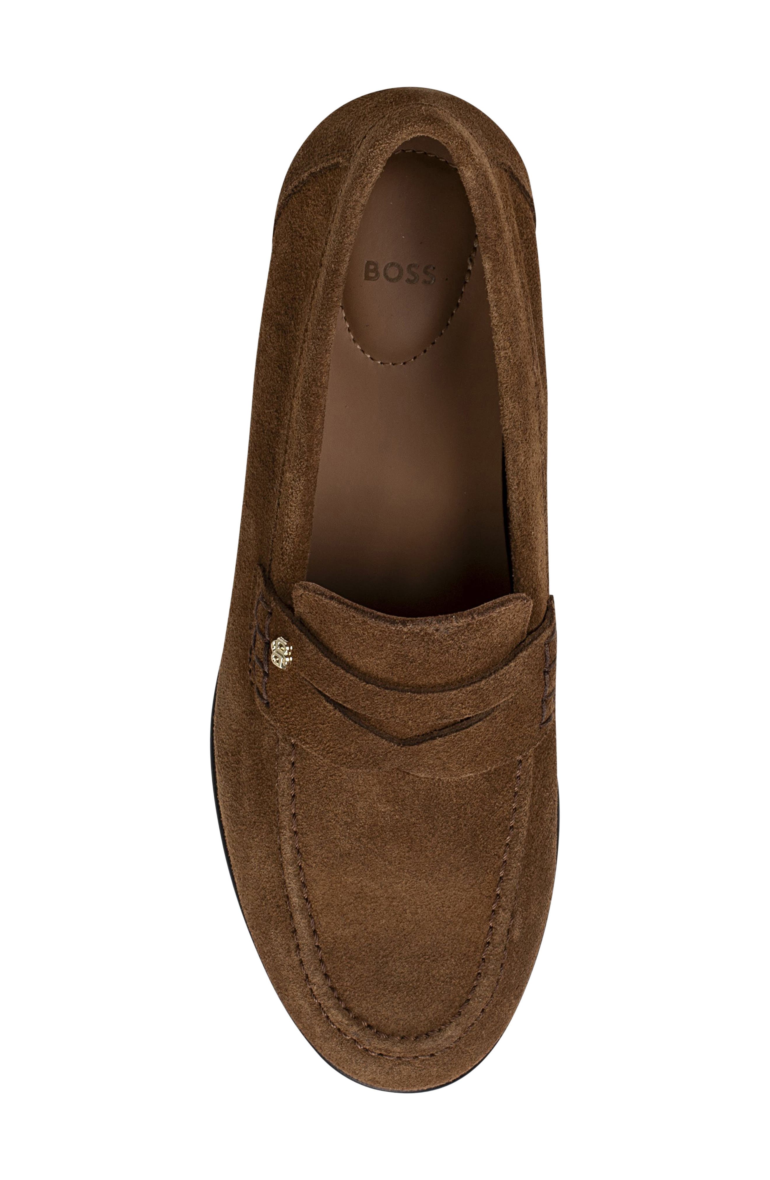 Jadey Suede Penny Loafer, Alternate, color, MEDIUM BROWN