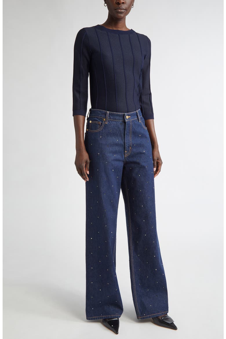 Rhinestone Embellished Jeans, Alternate, color, INDIGO WASH