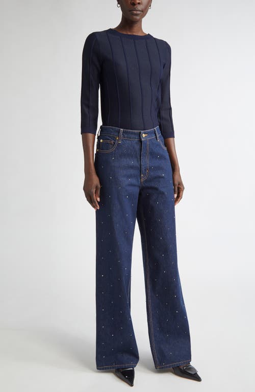 St John St. John Collection Rhinestone Embellished Jeans