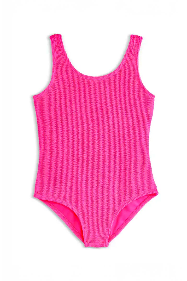 Crinkle One Piece Swimsuit, Main, color, Lipstick Pink