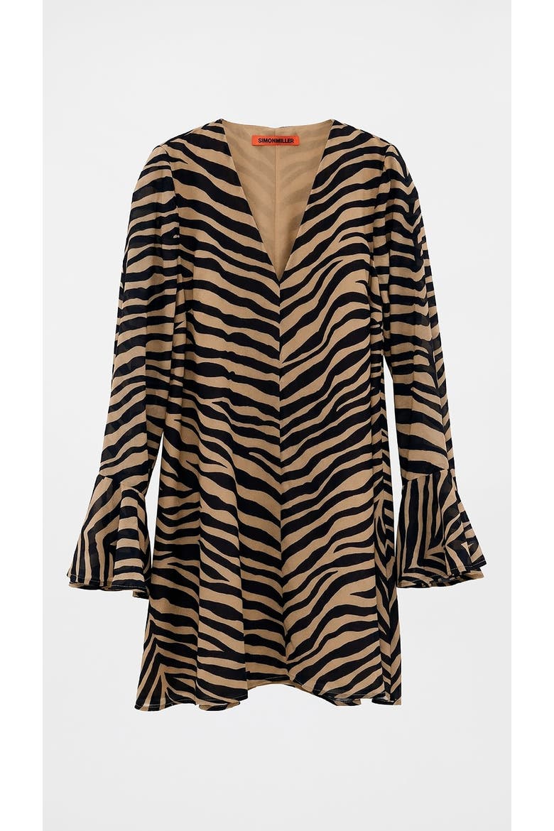 Marion Chiffon Dress, Alternate, color, Tiger Stripe