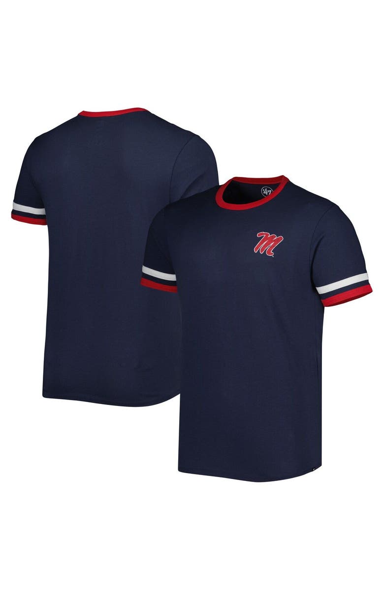 '47 Men's '47 Navy Ole Miss Rebels Otis Ringer T-Shirt, Main, color, 