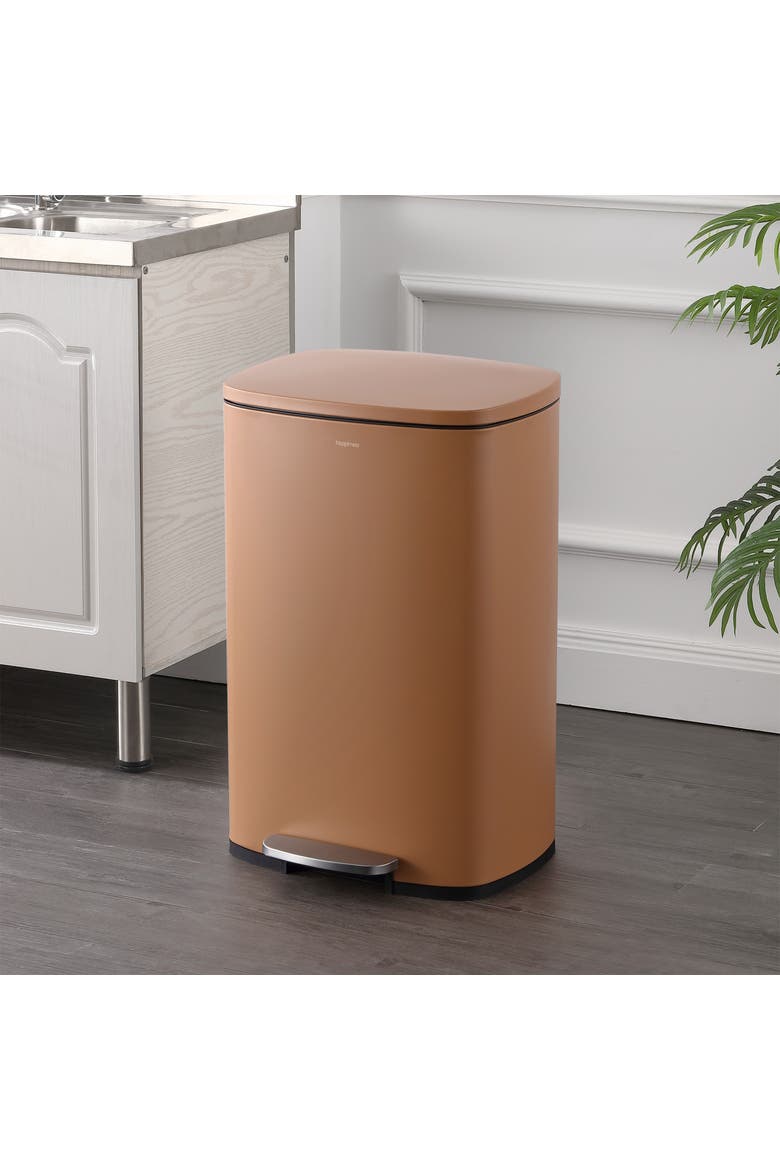 Connor Rectangular Trash Can with Soft-Close Lid and FREE Mini Trash Can, Alternate, color, Clay Rose