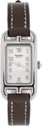 Pre-Owned Hermes Nantucket Quartz Watch Stainless Steel and Leather 17