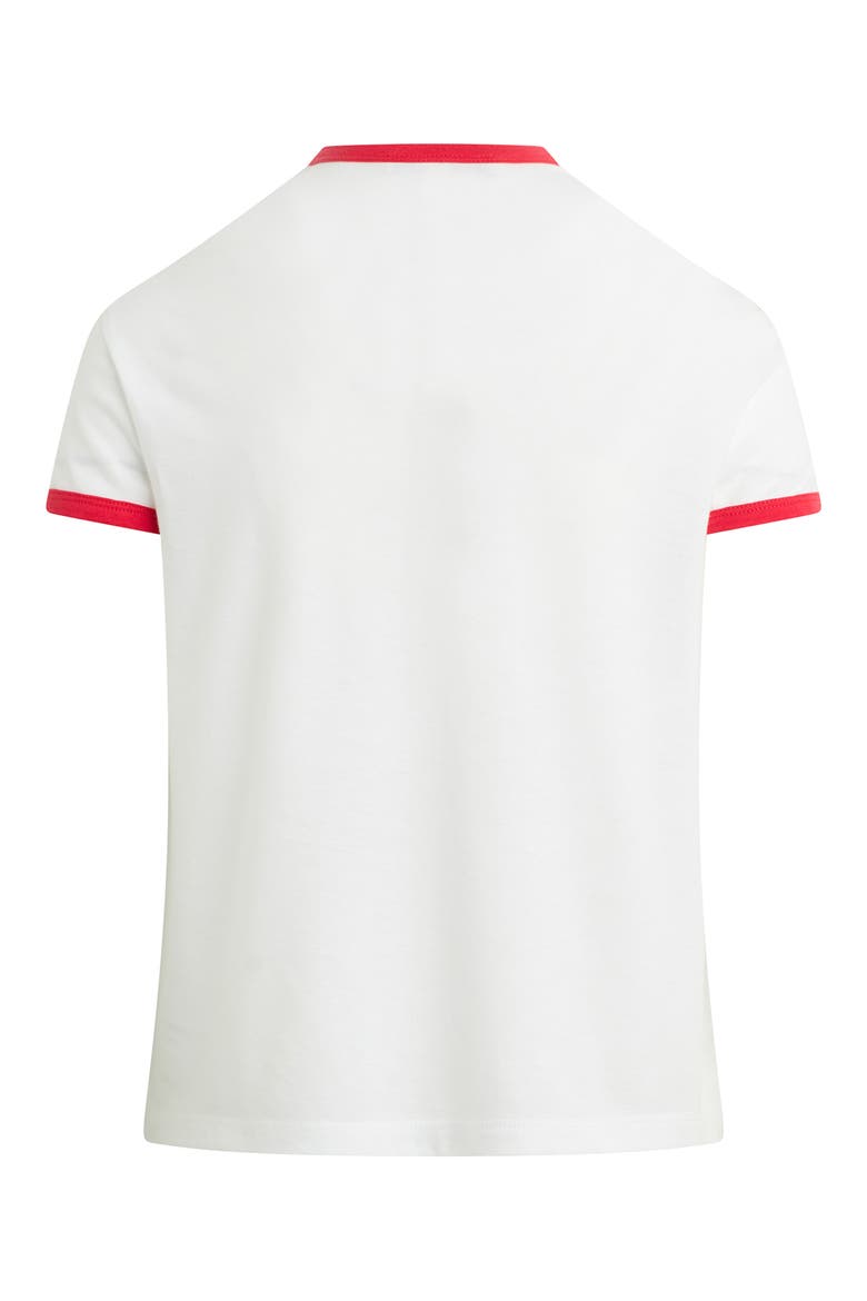 The Signature Crest Ringer T-Shirt, Alternate, color, WHITE/ ROUGE RED