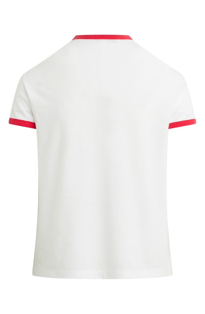 Favorite Daughter The Signature Crest Ringer T-Shirt, Alternate, color, White/ Rouge Red