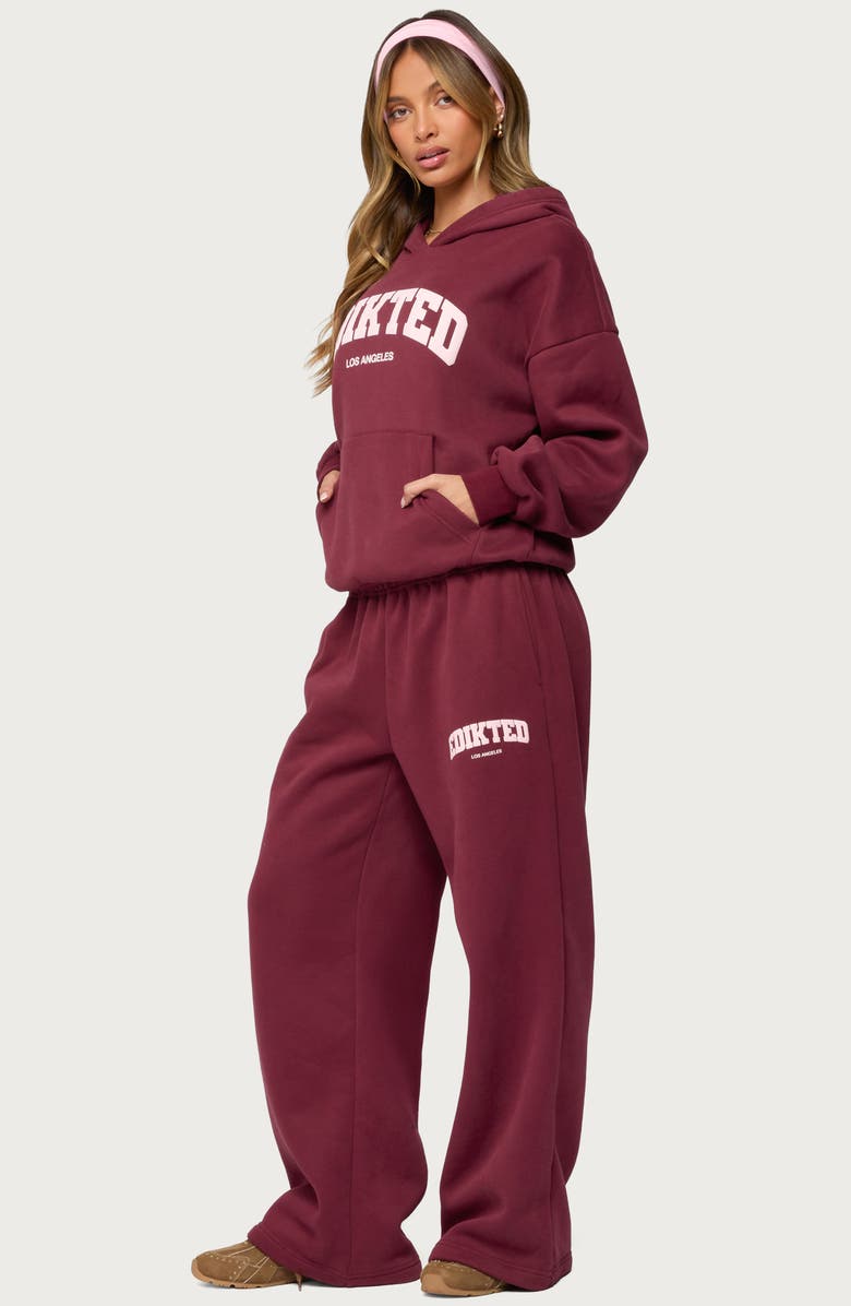EDIKTED LA Relaxed Fit Sweatpants, Alternate, color, Burgundy