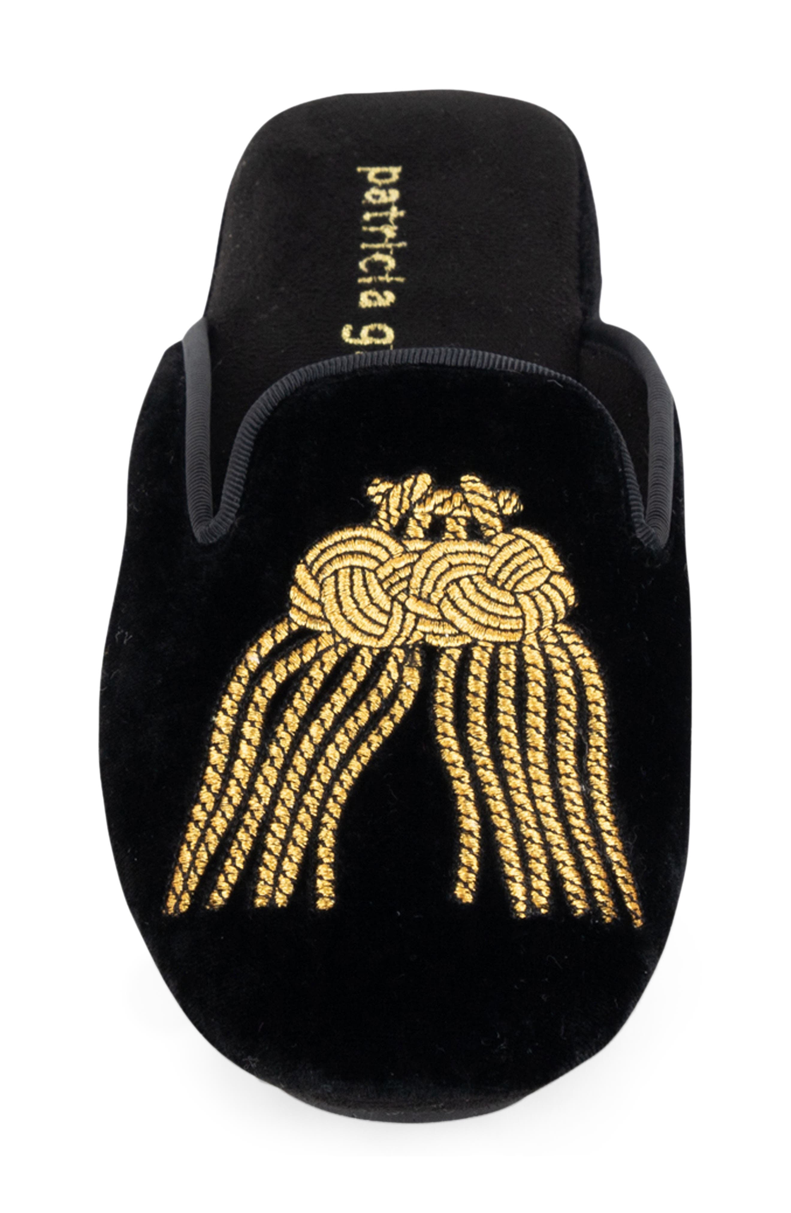 patricia green Victoria Embroidered Tassel Slipper, Alternate, color, 