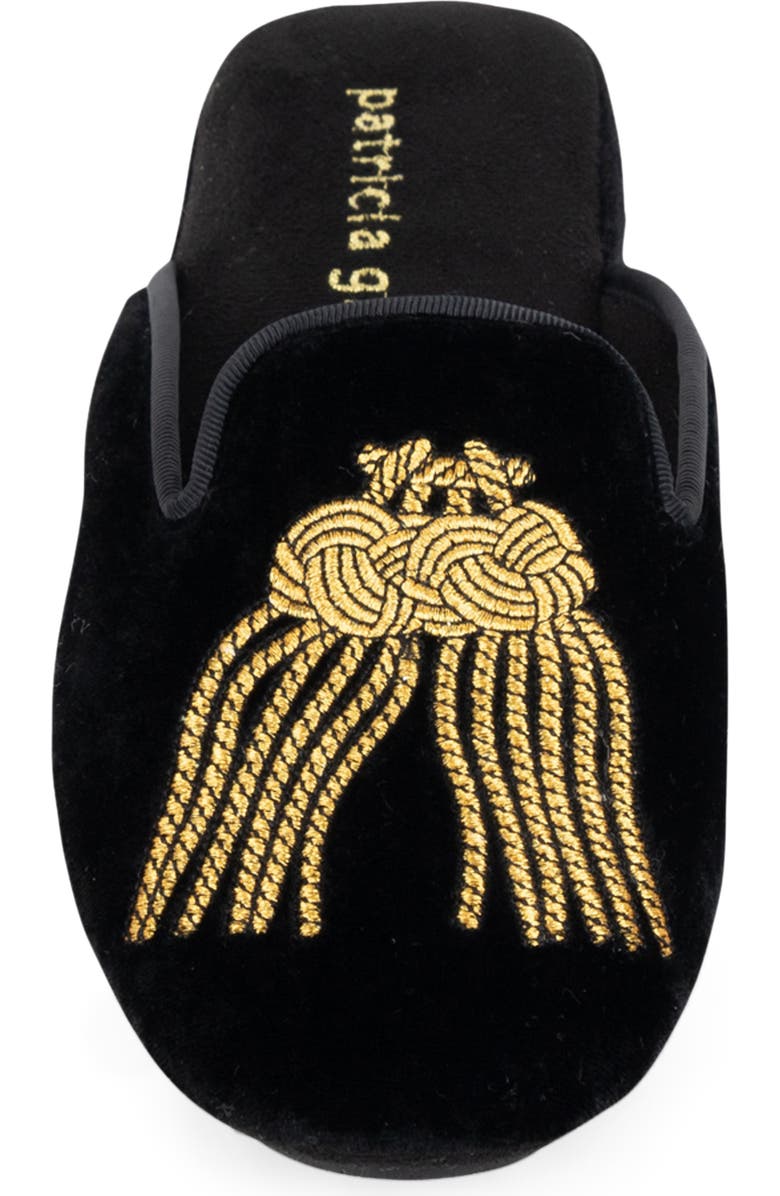 patricia green Victoria Embroidered Tassel Slipper, Alternate, color,