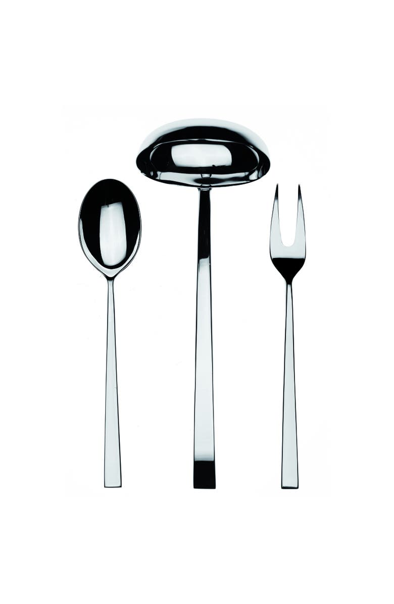 Mepra Atena Serving Set - 3 Pieces, Main, color, Silver