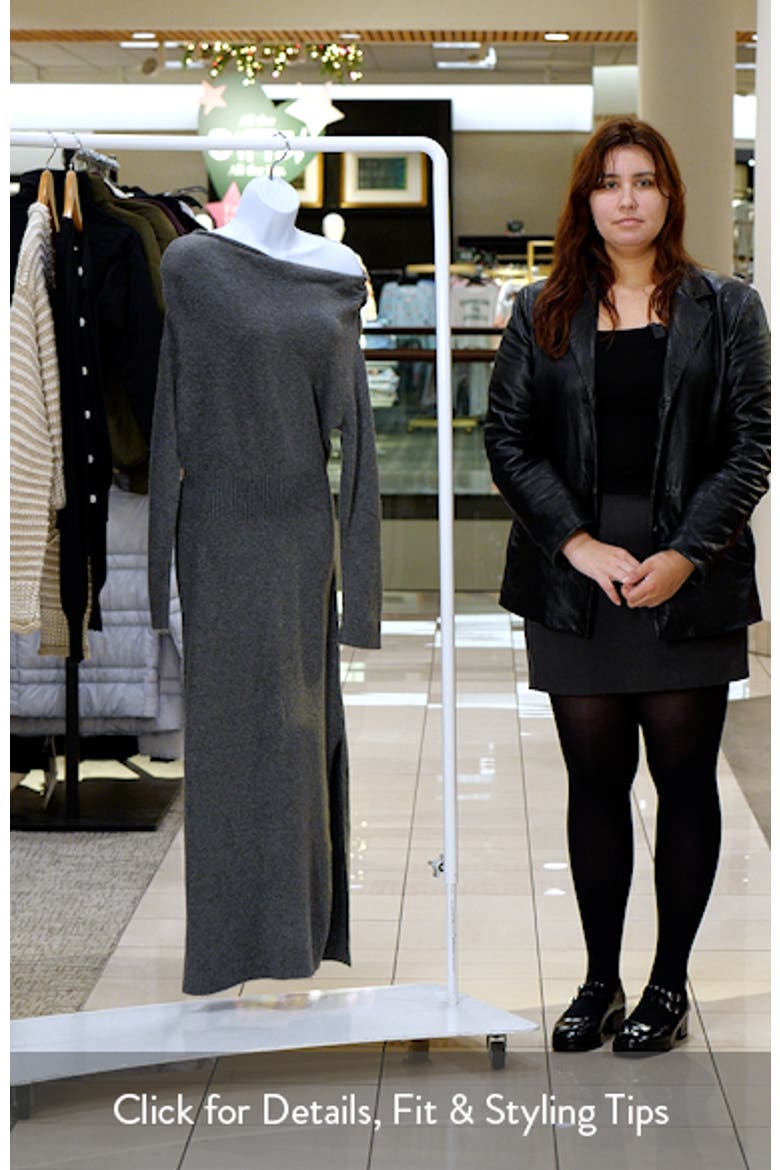 One-Shoulder Long Sleeve Sweater Dress video